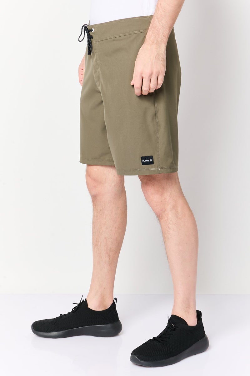 Hurley Men Sportswear Fit Brand Logo Basic Shorts, Olive - Image 3